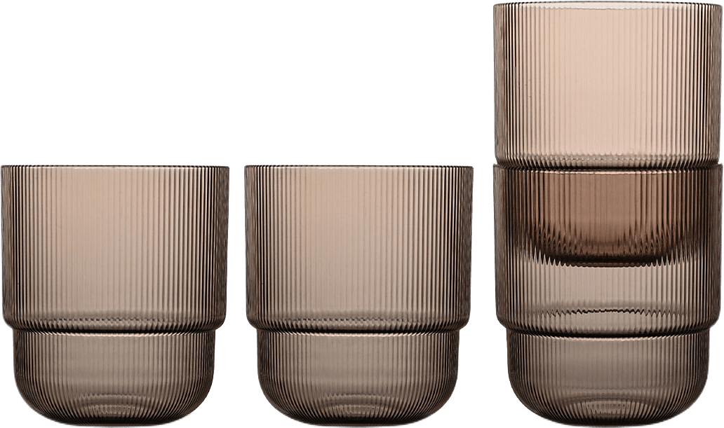 Billi vattenglas, 4-pack, från Sagaform, i färgen Brun.