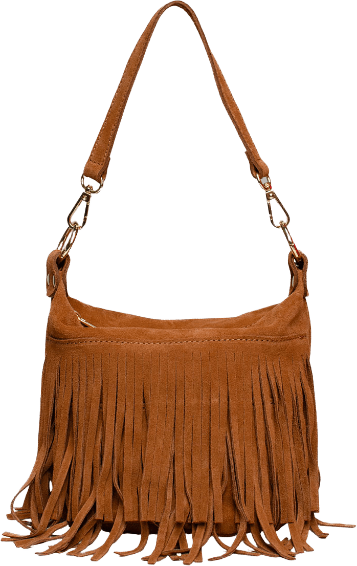 Väska i mocka "Cento", från LaTalia, i färgen Camel.