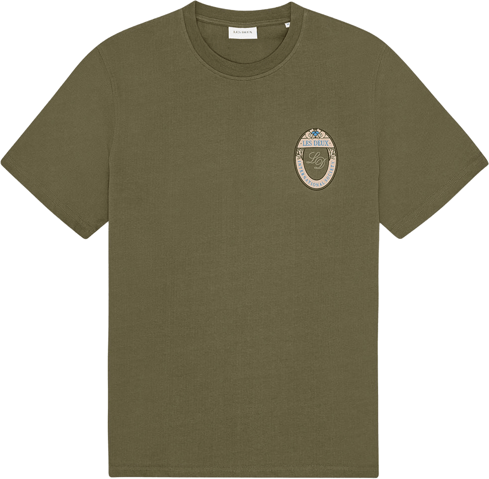 Brady Emblem T-Shirt, från LES DEUX, i färgen Olive Night Green.
