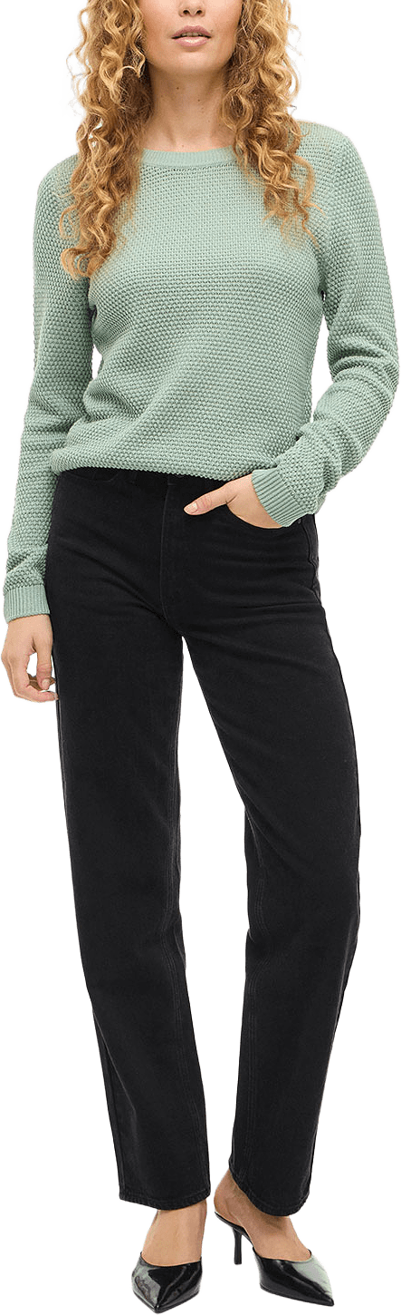 Vidalo O-Neck L/S Knit Top, från Vila, i färgen Blue Surf.