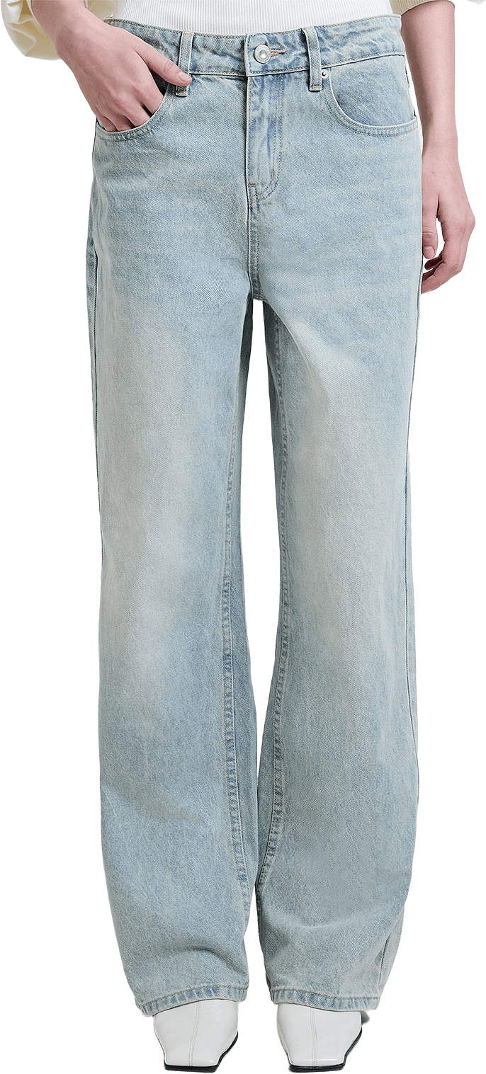 Dallas Denim Straight Leg Jeans, från French Connection, i färgen Blue Beige Denim Wash.