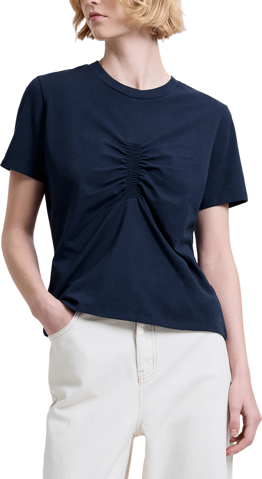 Rallie Ruched Front T-Shirt, från French Connection, i färgen New Navy.