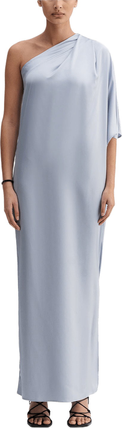 Ella satin dress, från Ahlvar Gallery, i färgen Denim Blue.