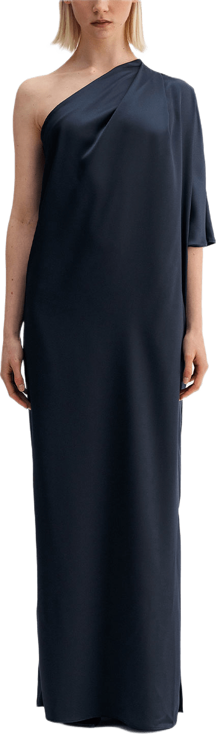 Ella satin dress, från Ahlvar Gallery, i färgen Blue Grey.