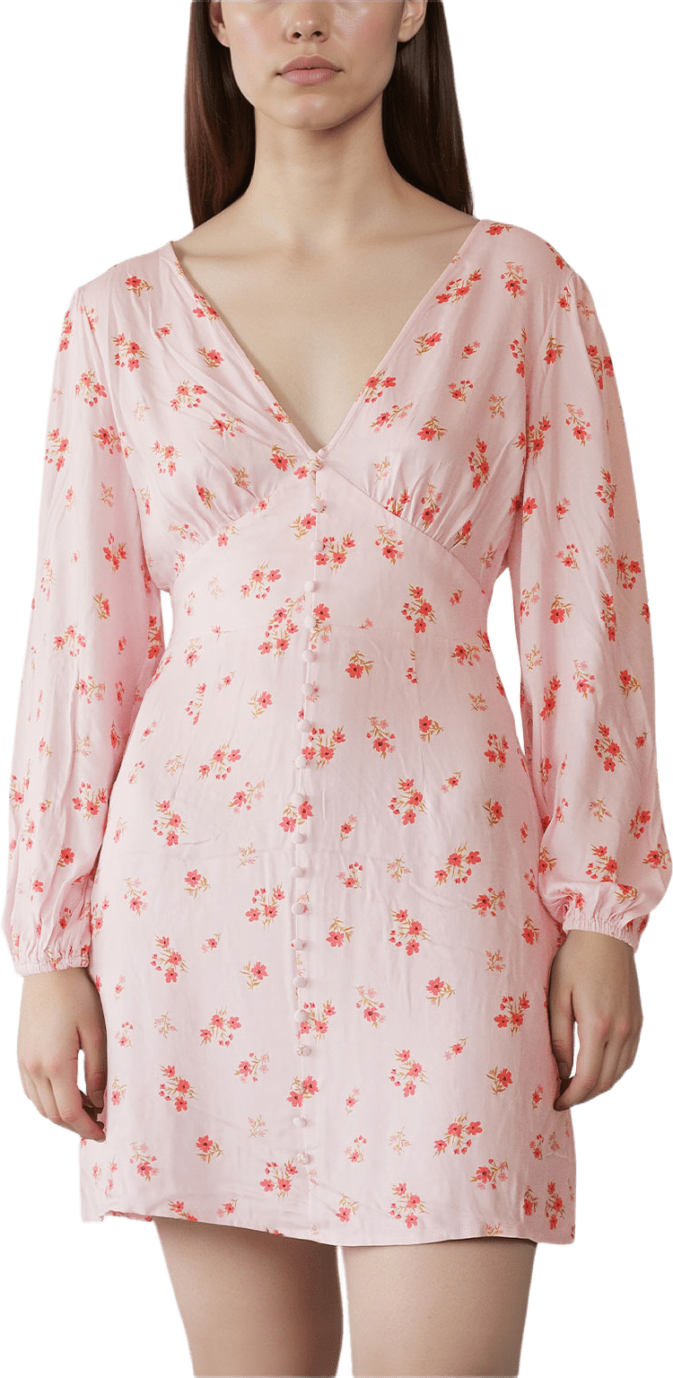 Vimalin Cobra Dress, från Vila, i färgen Cherry Blossom Duberry Flowers.