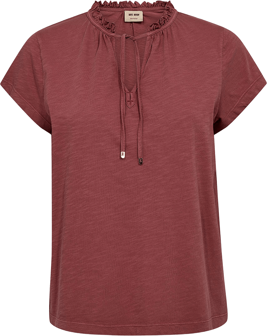 Anly SS Tee, från Mos Mosh, i färgen Cowhide.