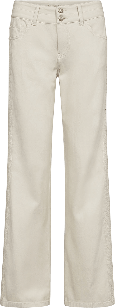 Marlena Emb Jeans, från Mos Mosh, i färgen Ecru.