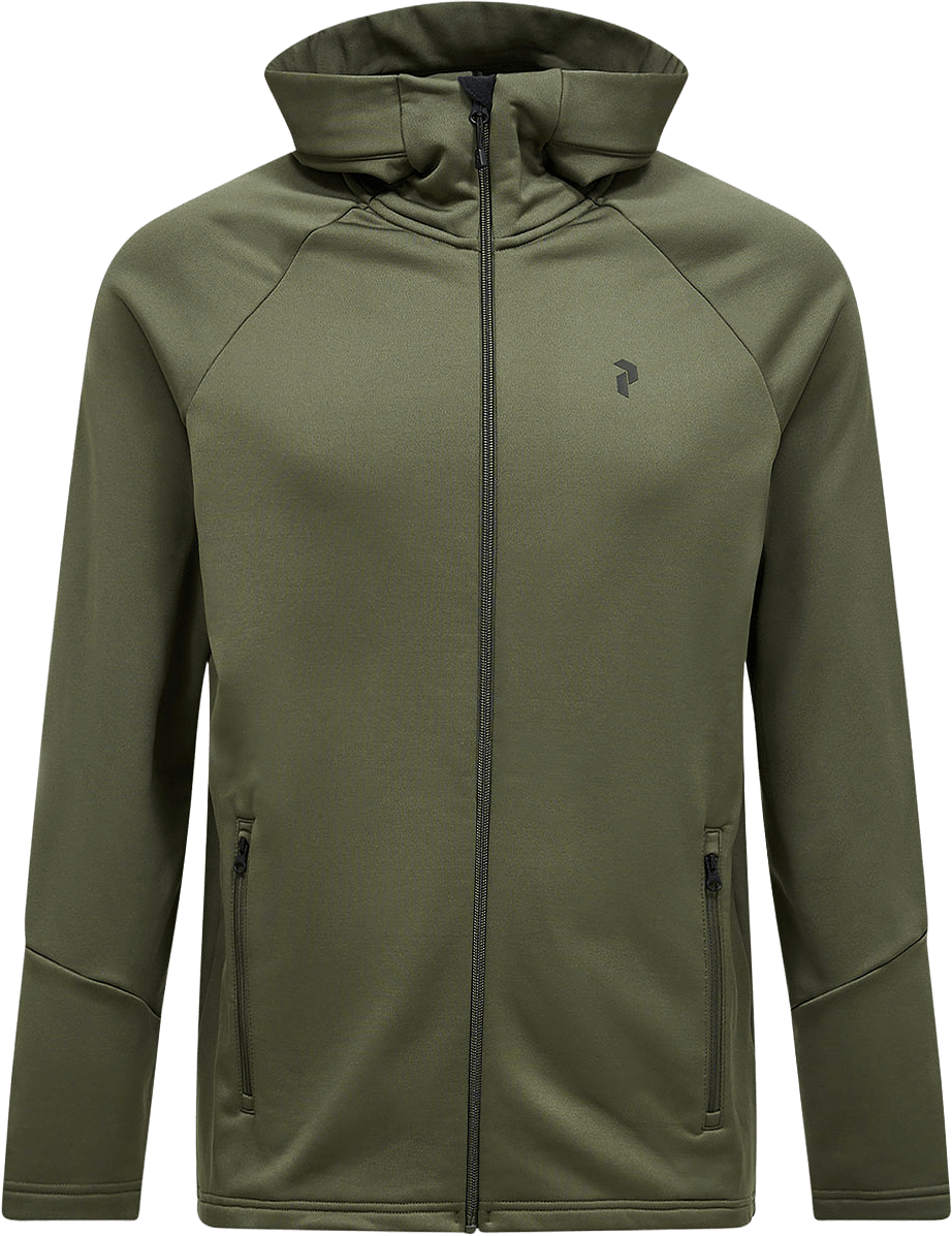 M Rider Essentials Zip Hood, från Peak Performance, i färgen Pine Needle/Pine Needle/.