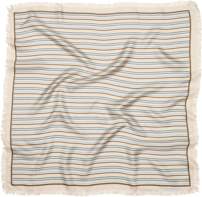 Scallopia Striped Sia Scarf, från Becksöndergaard, i färgen Birch White.