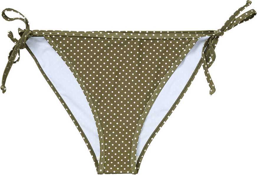 Polka Dot Baila Bikini Tanga, från Becksöndergaard, i färgen Dark Olive.