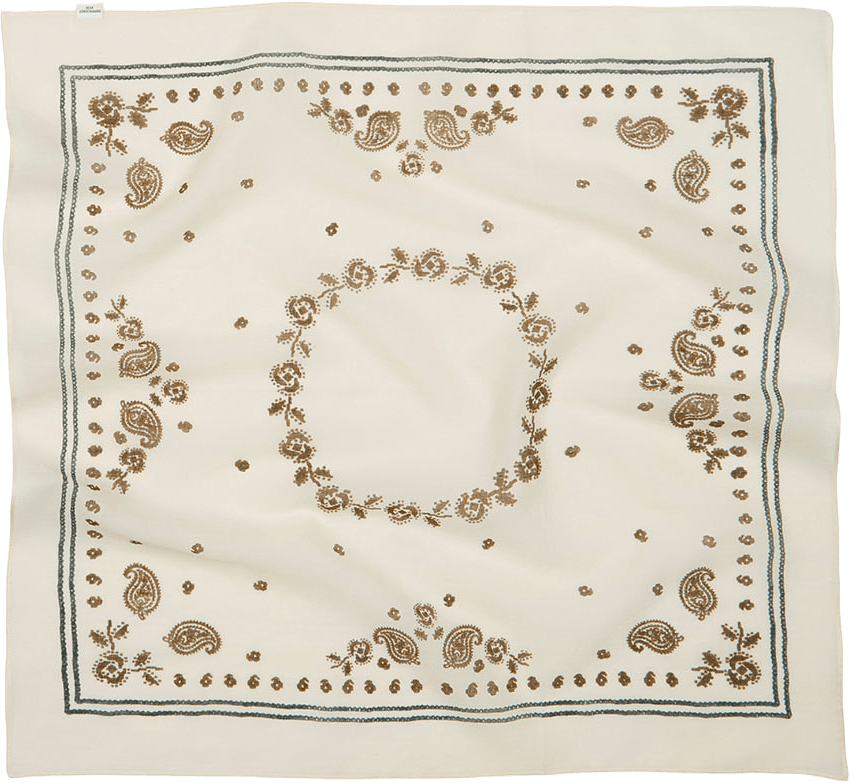 Bloom Paisley Cotta Scarf, från Becksöndergaard, i färgen Birch White.