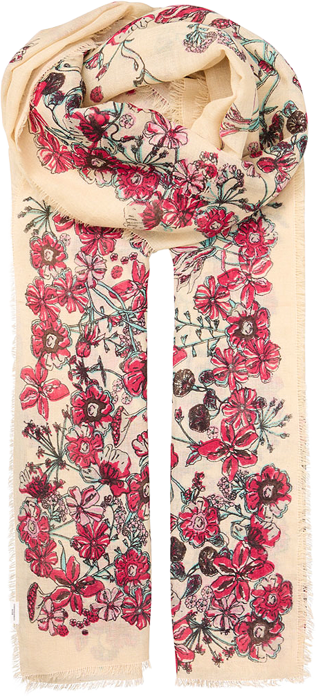 Floralia Siw Scarf, från Becksöndergaard, i färgen Buttercream White.