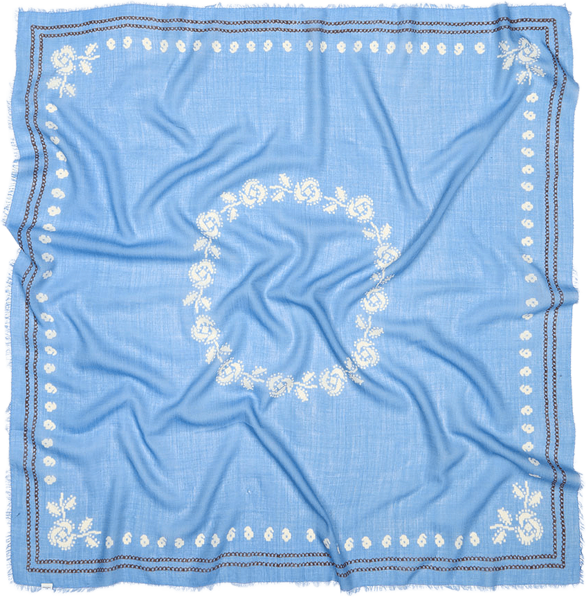 Bloom Siw Scarf, från Becksöndergaard, i färgen Azure Blue.