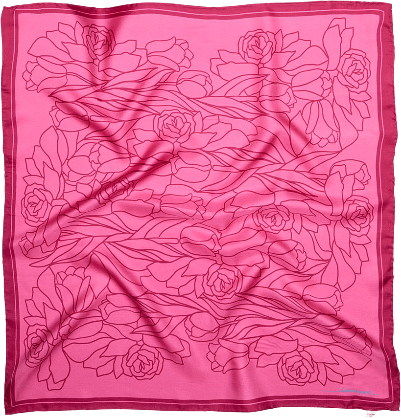 Stencia Tulip Sia Scarf, från Becksöndergaard, i färgen Vivacious Pink.
