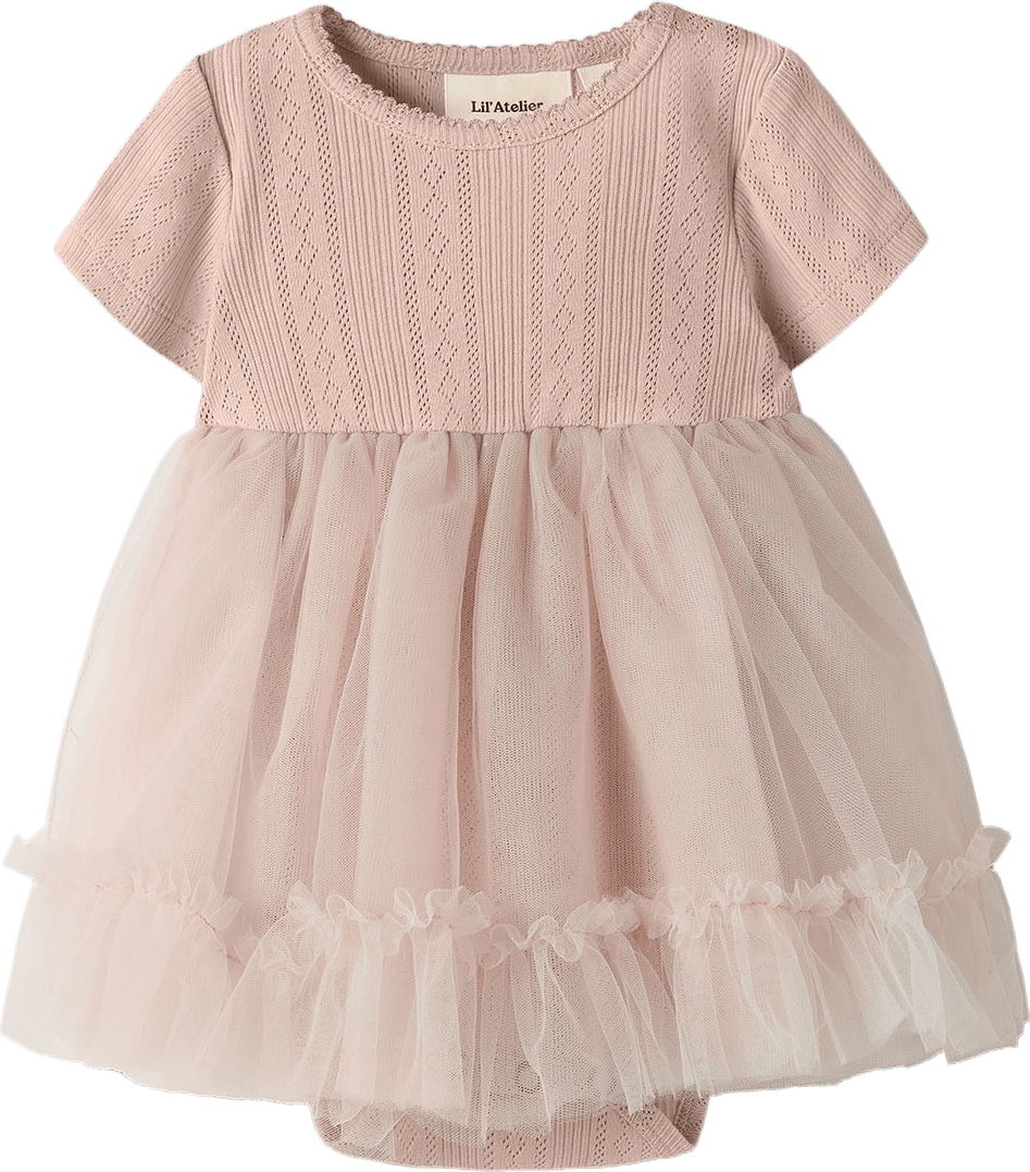 Bodyklänning i tyll Anella, från Lil'Atelier, i färgen Peach Whip.