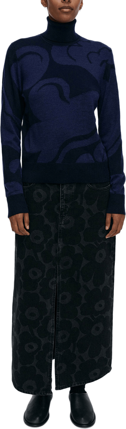 Rws Sopimus Kukasta Kukkaan Knitted Pullover, från Marimekko, i färgen Dark Blue, Dark Blue.