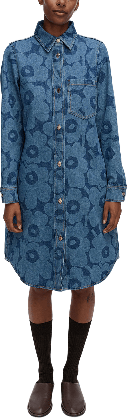 Maridenim Näkemys Unikko Dress, från Marimekko, i färgen Mid Indigo.