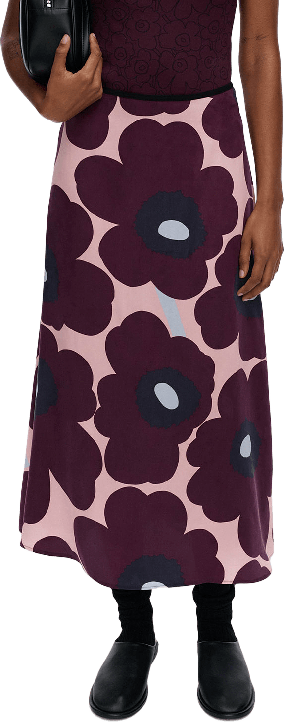 Edetä Unikko Skirt, från Marimekko, i färgen Dk. Purple, Lt. Pink, Lt. Blue.