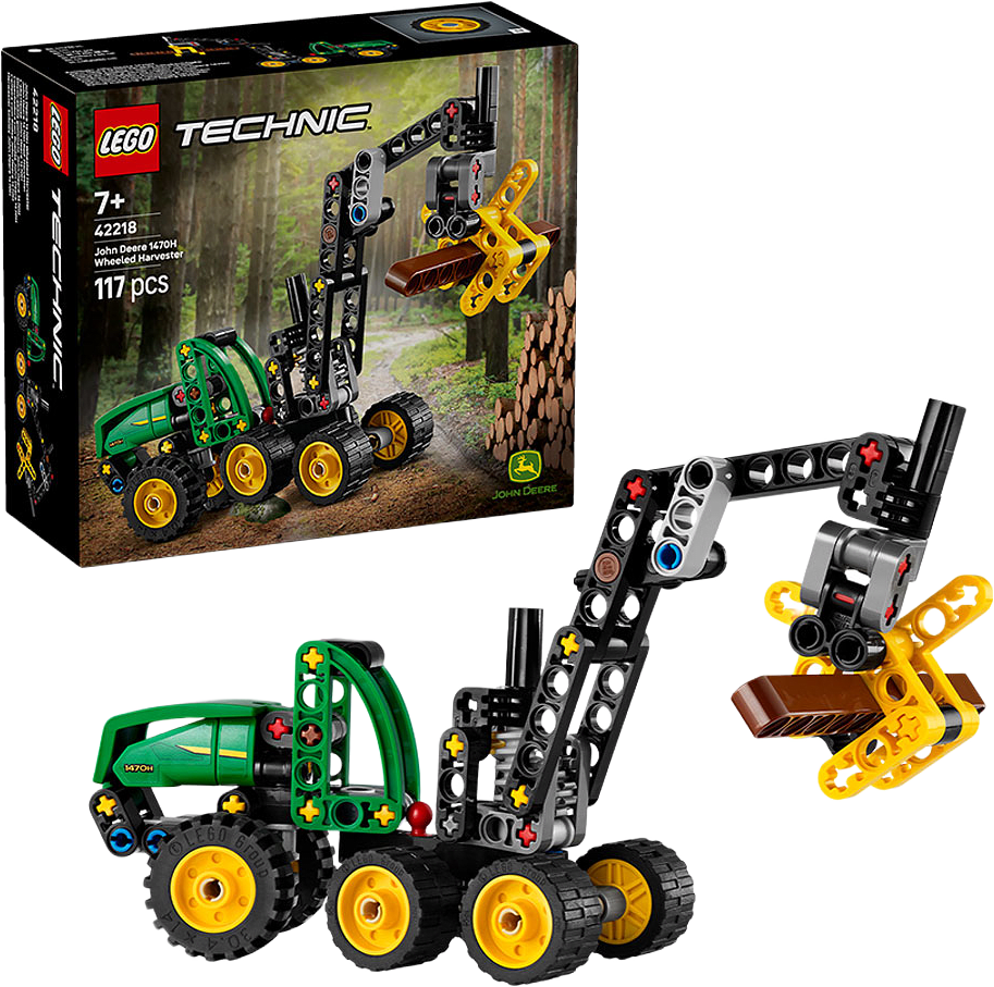 John Deere 1470H skogsmaskin, från LEGO.