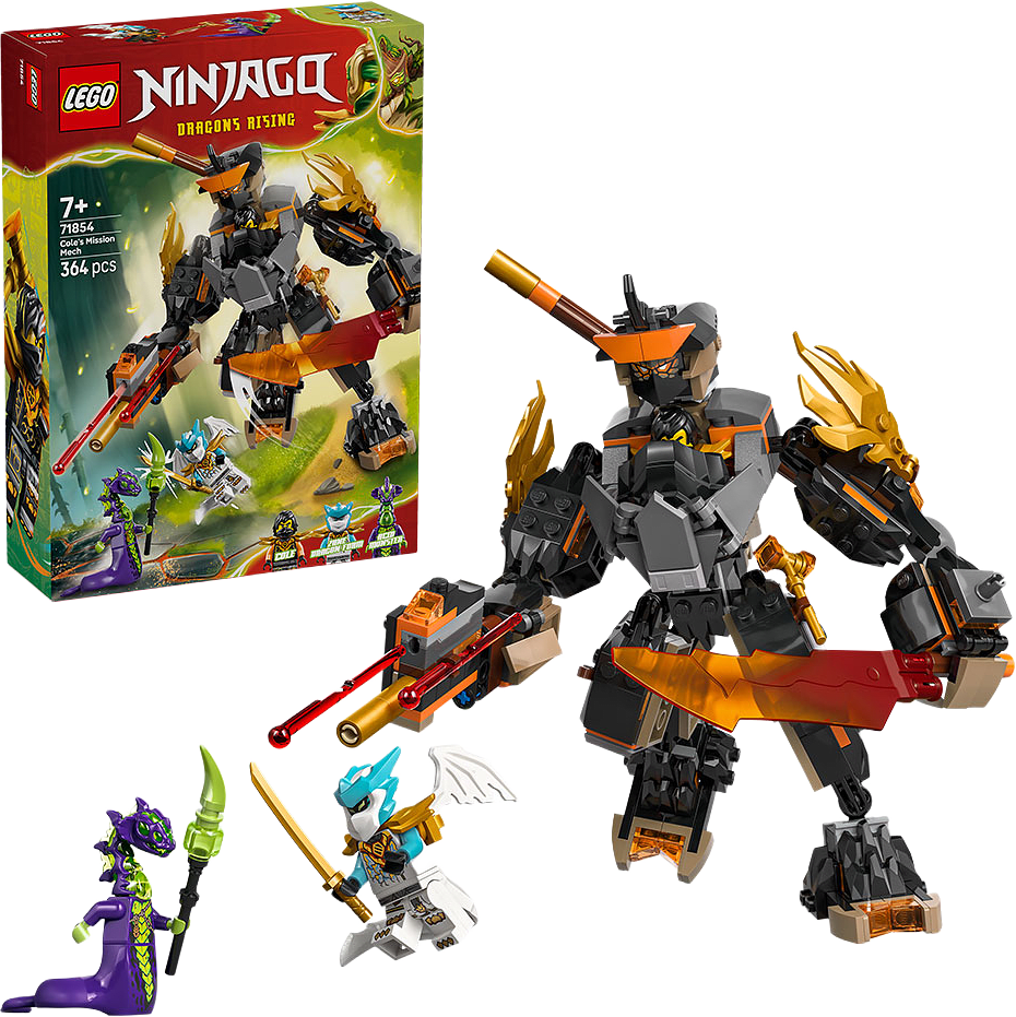 Coles uppdragsrobot och Drak-Zane, från LEGO.