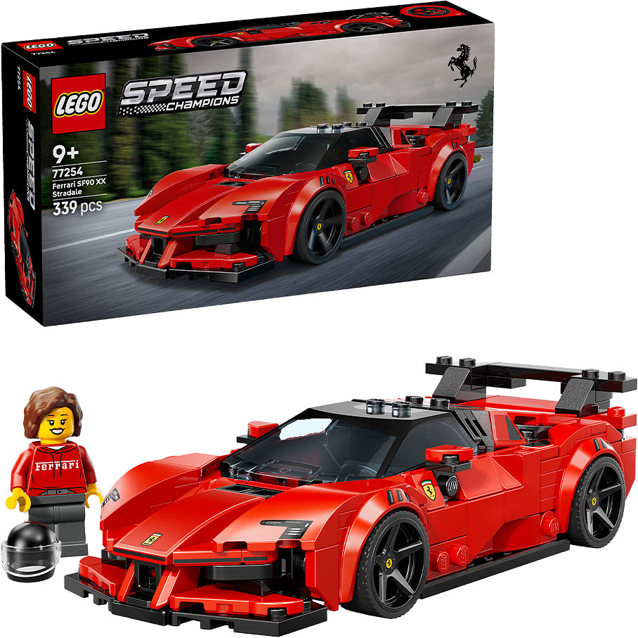 Ferrari SF90 XX Stradale sportbil, från LEGO.