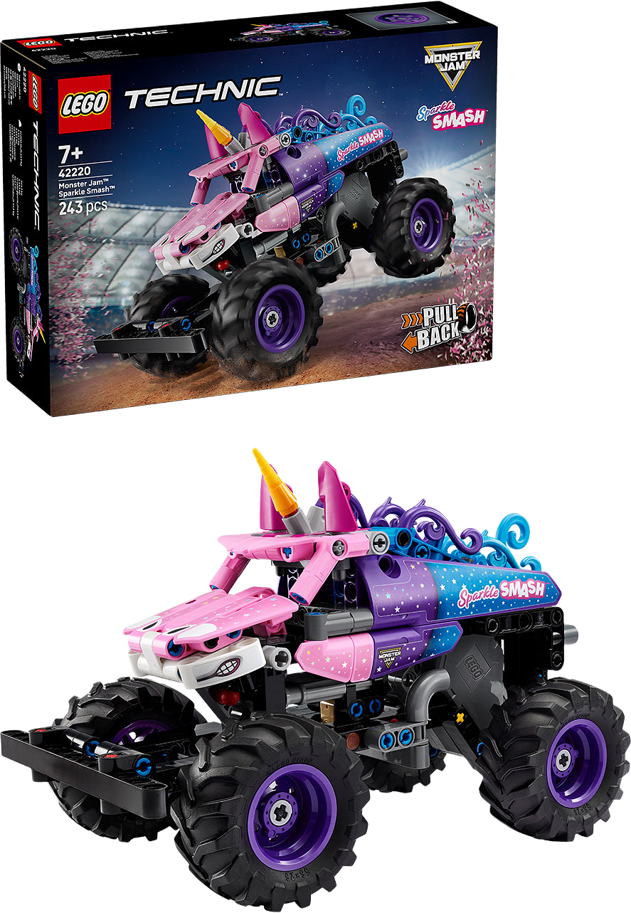 Monster Jam™ Sparkle Smash™ pull-back, från LEGO.