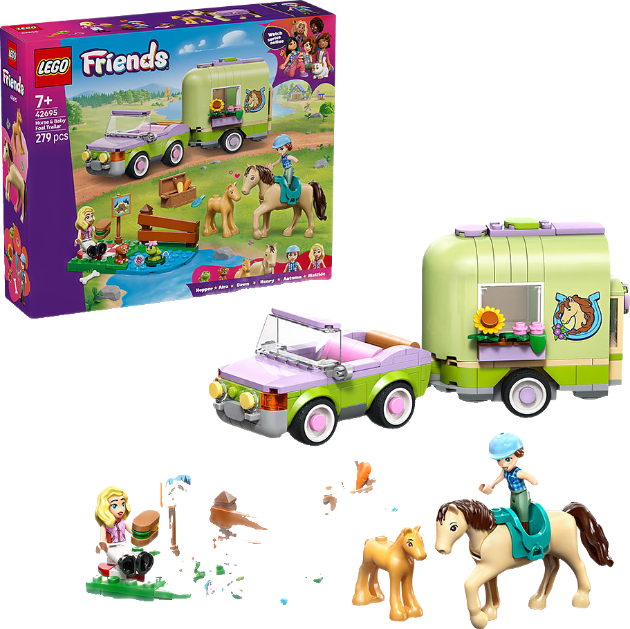 Släp med häst och föl, från LEGO.