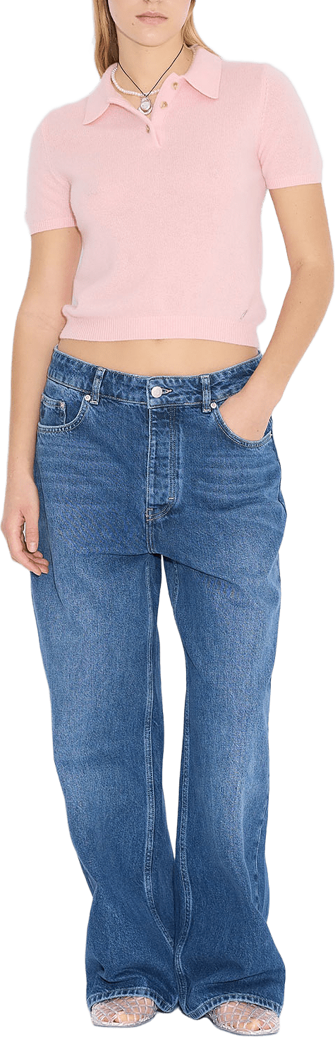 Cashmere Short Sleeve Polo, från Holzweiler, i färgen Pink.