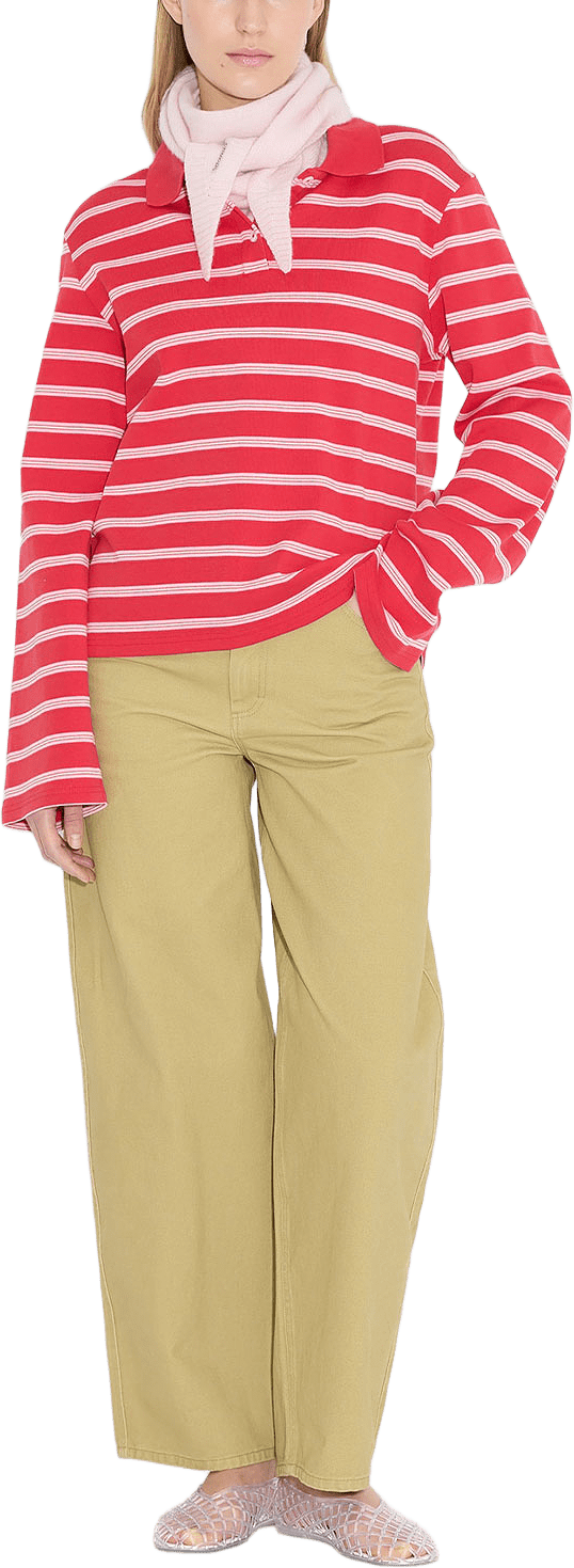 Sunny Polo, från Holzweiler, i färgen Red Stripe.