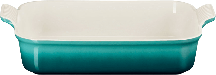 Signature stengods Heritage rektangulärt fat 32cm Bleu Riviera, från Le Creuset, i färgen Bleu Riviera.