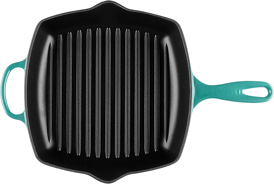 Signature gjutjärn kvadratisk grillpanna 26cm Bleu Riviera, från Le Creuset, i färgen Bleu Riviera.