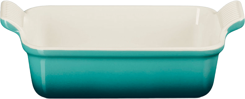 Signature stengods Heritage rektangulärt fat 19cm Bleu Riviera, från Le Creuset, i färgen Bleu Riviera.