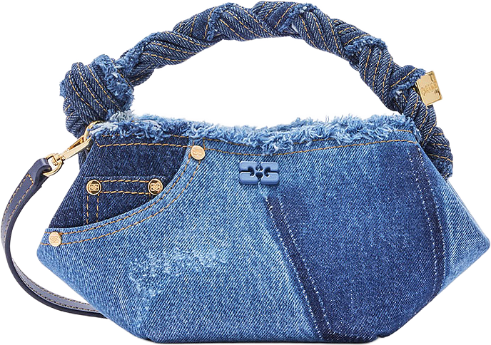 Bou Mini Denim, från GANNI, i färgen Mid Blue Vintage.