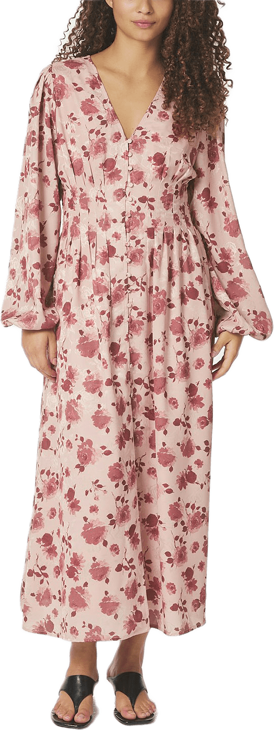 Jellie Print Dress, från Neo Noir, i färgen Dusty Rose.
