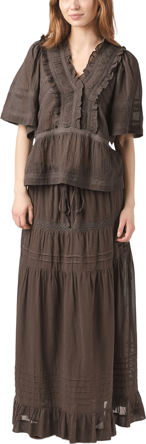 Evienne S Voile Top, från Neo Noir, i färgen Dark Brown.