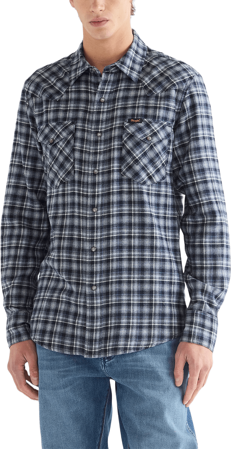 Western Shirt, från Wrangler, i färgen Deep Blue.