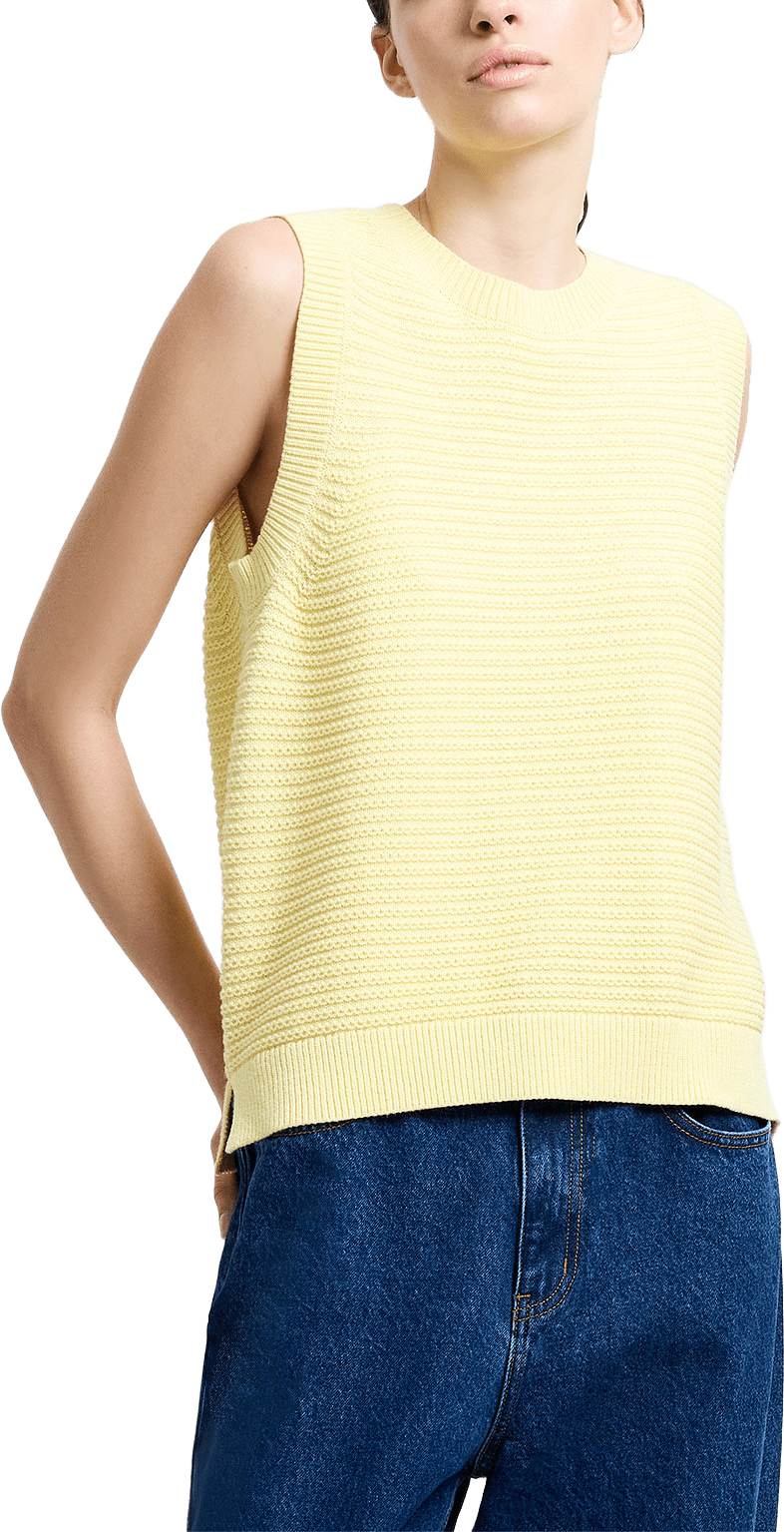 Lily Mozart Knit Sleeveless Tank Top, från French Connection, i färgen Mellow Yellow.
