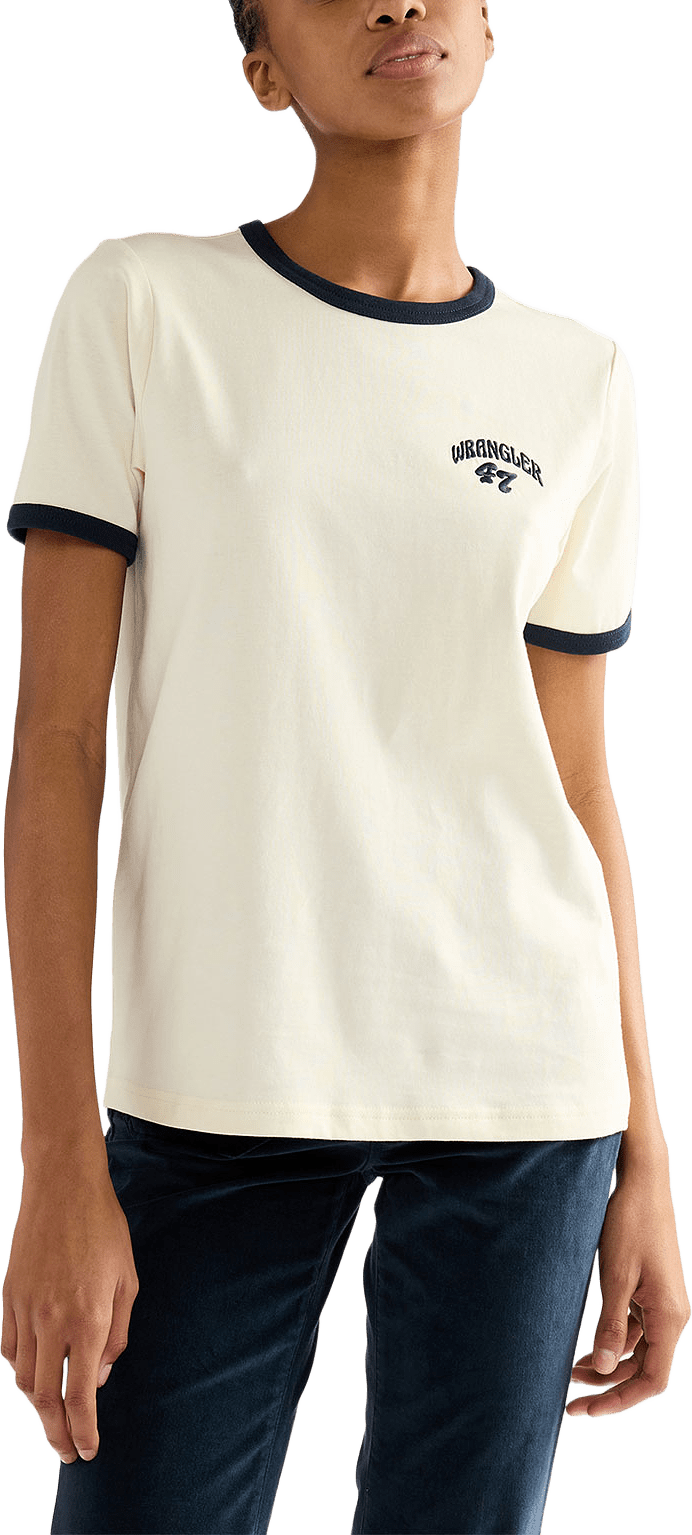 Ringer Tee, från Wrangler, i färgen Antique White.