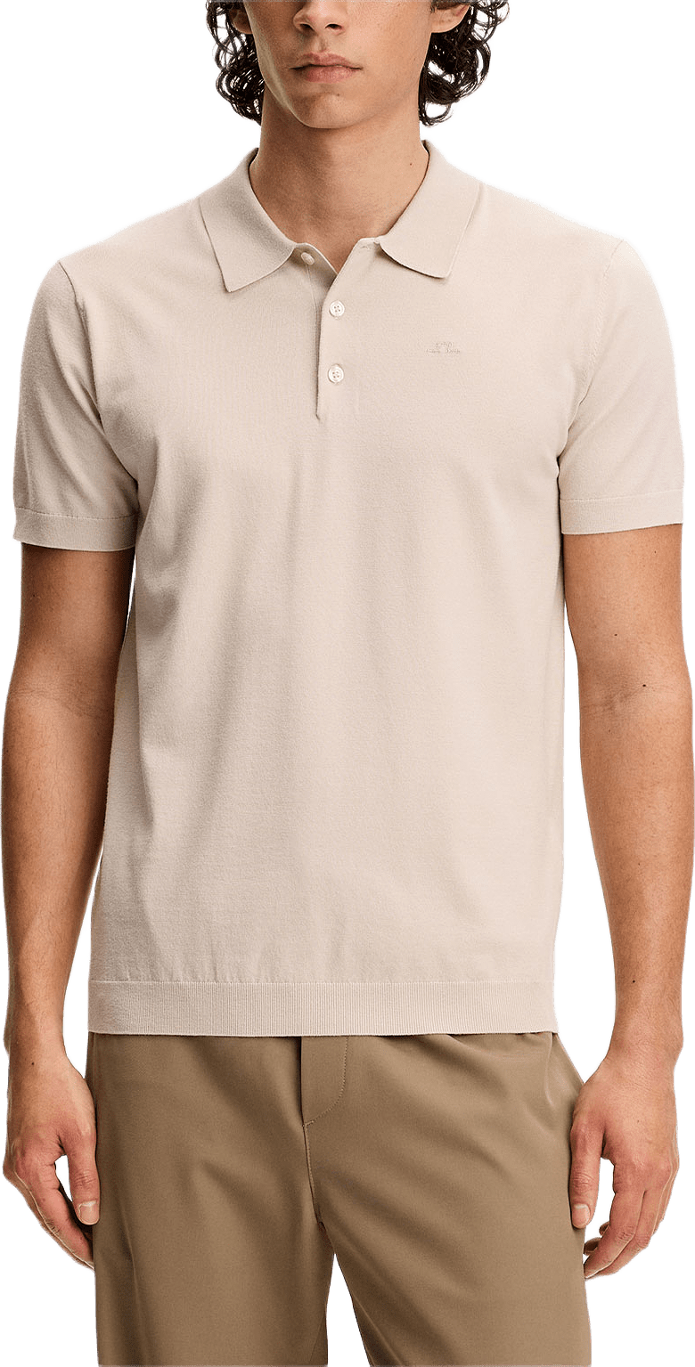 Ridge Knitted Polo, från J.Lindeberg, i färgen Moonbeam.