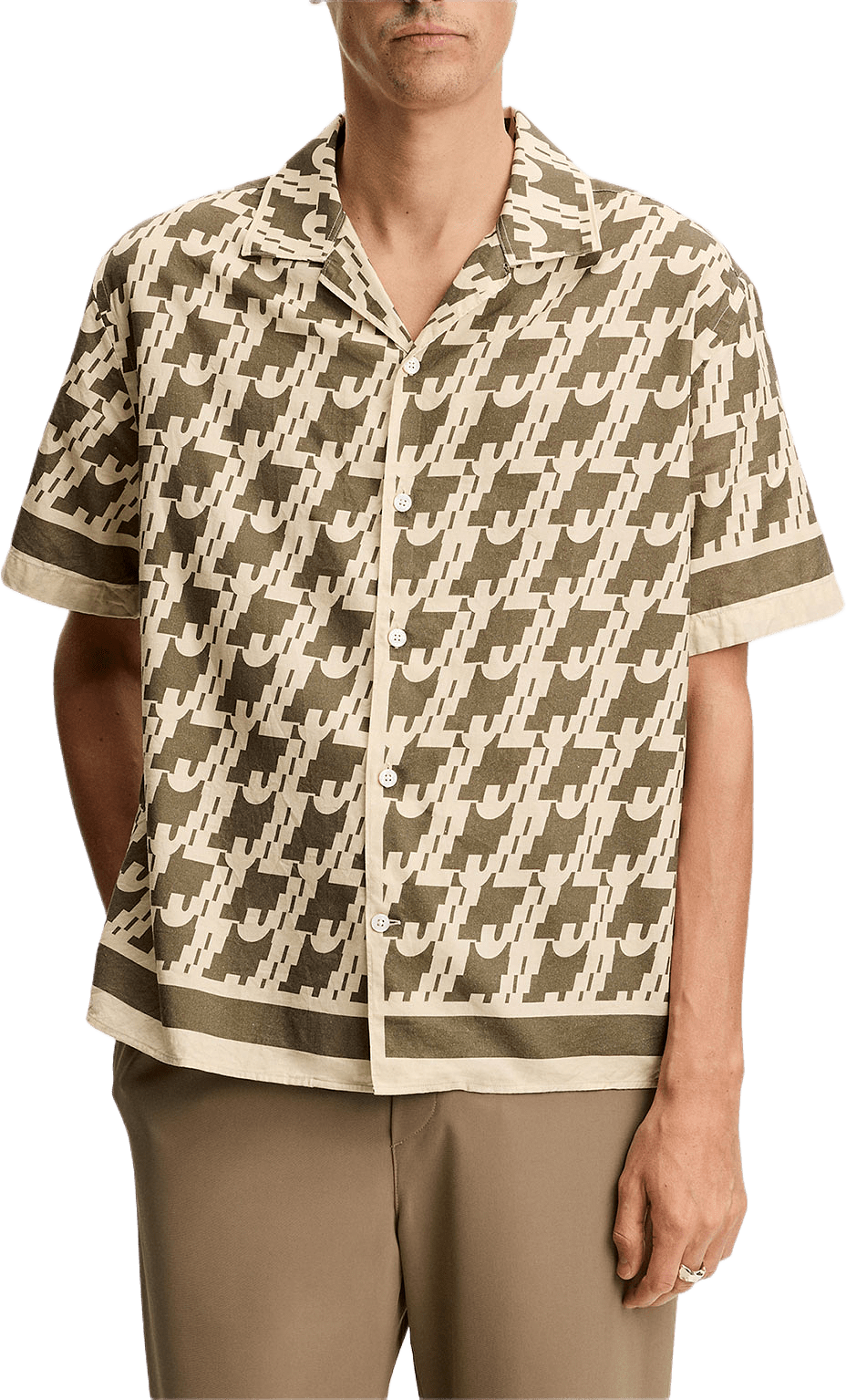 Ellis Border Resort Shirt, från J.Lindeberg, i färgen Jl Glitch Kalamata.