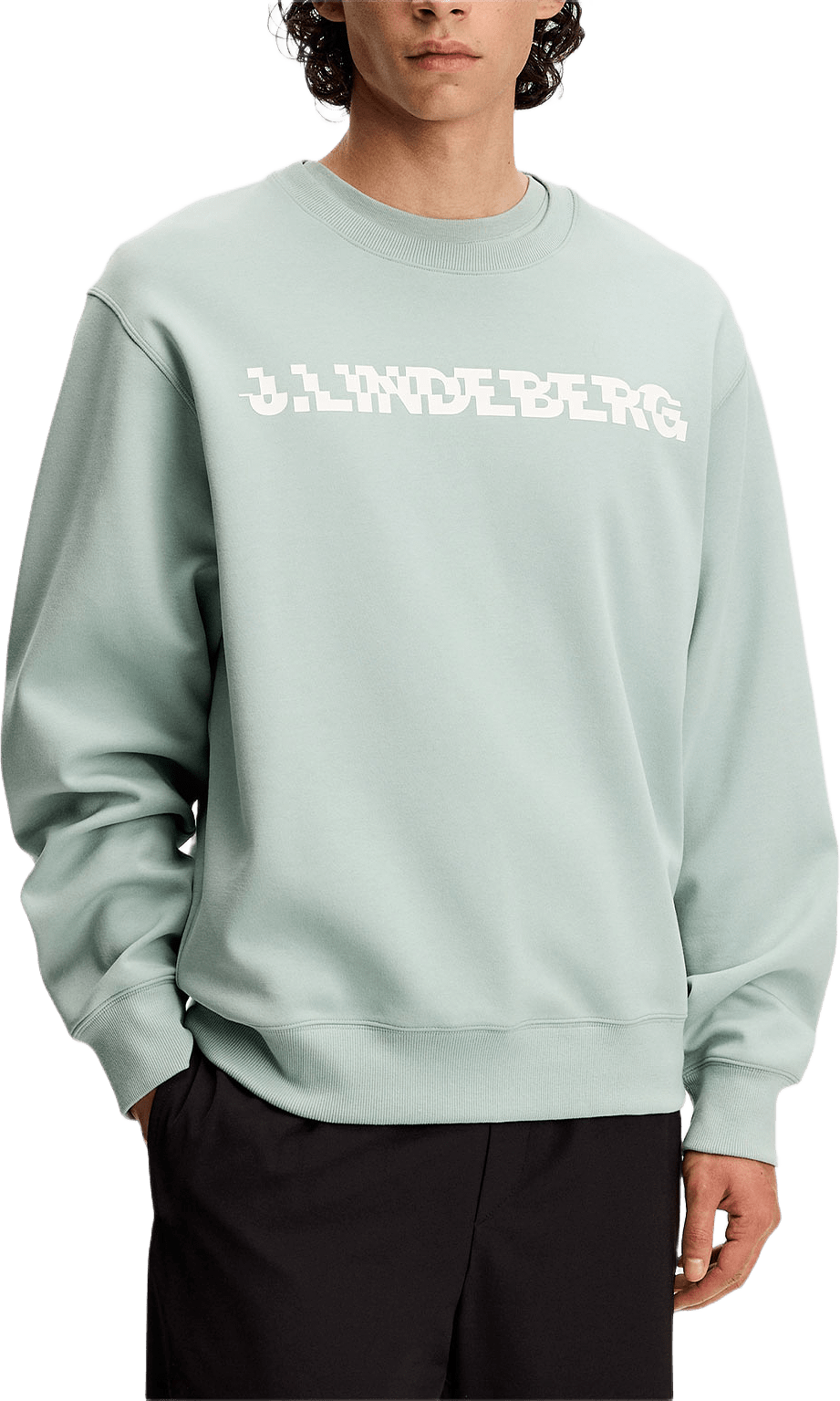 Club Printed  Crew Neck, från J.Lindeberg, i färgen Jadeite.