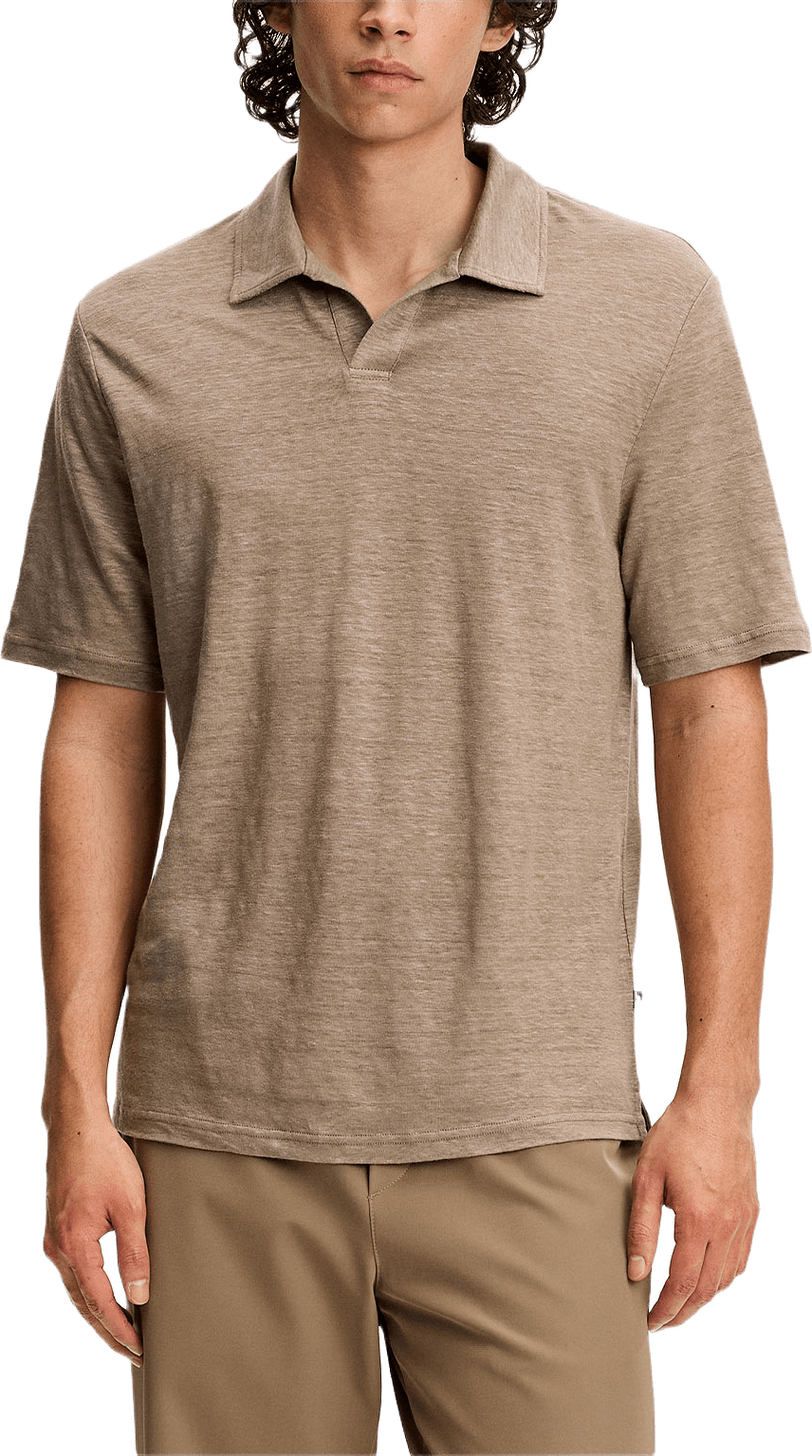 Roy Linen Polo, från J.Lindeberg, i färgen Brindle.