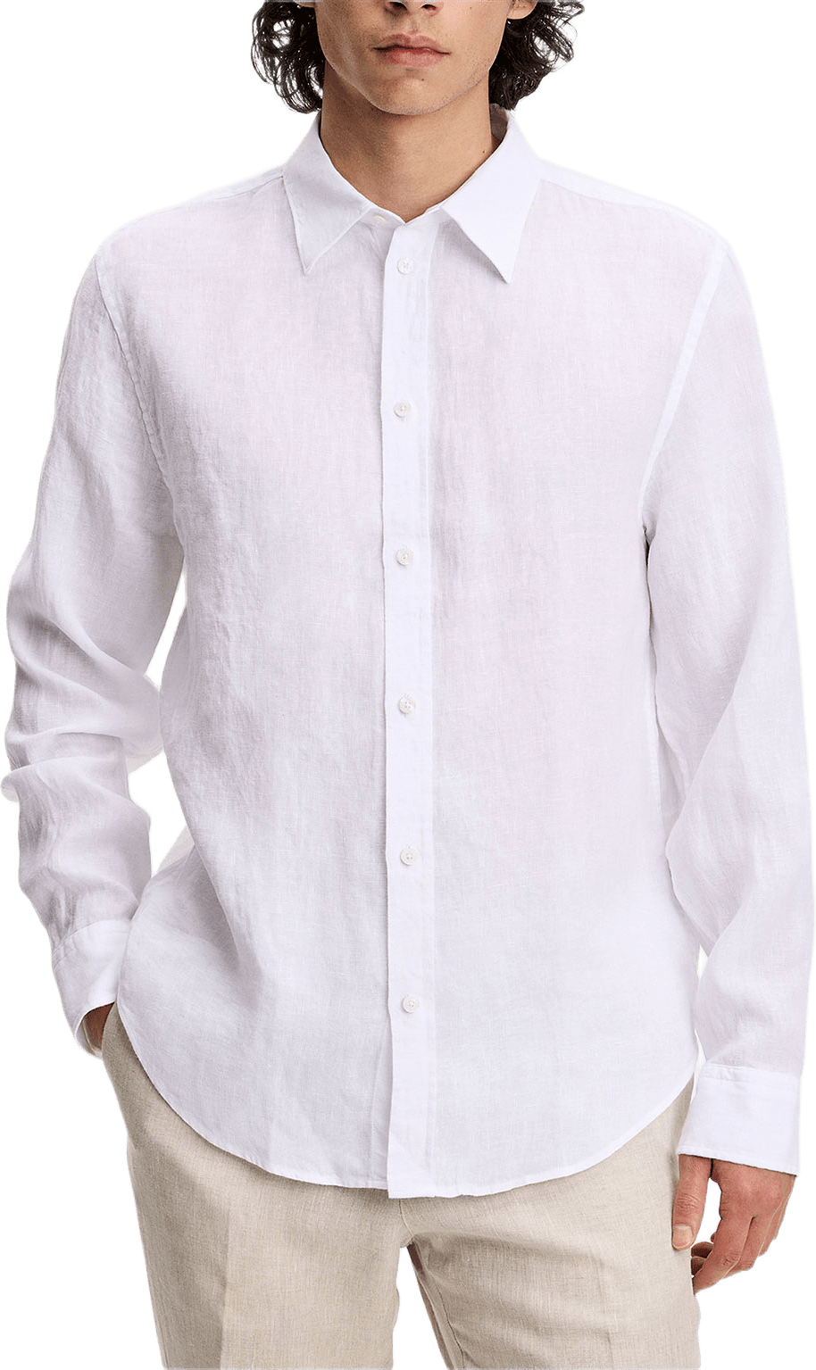 Zachary Clean Linen Shirt, från J.Lindeberg, i färgen White.