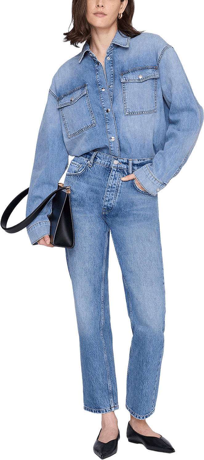 Paxton Shirt, från Anine Bing, i färgen Washed Blue.