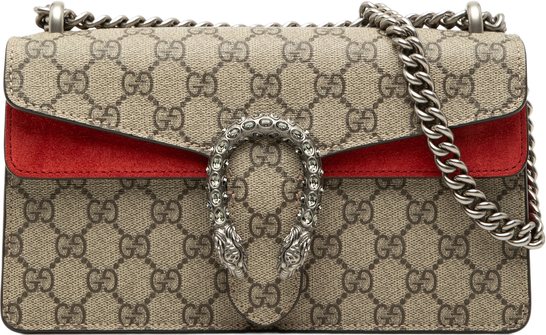 Gucci Medium Gg Supreme Dionysus Crossbody, från Luxclusif, i färgen beige.