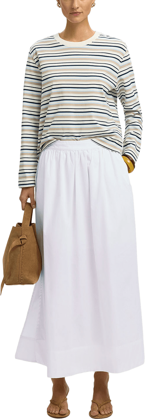 Blair Skirt, från Selected Femme, i färgen Bright White.