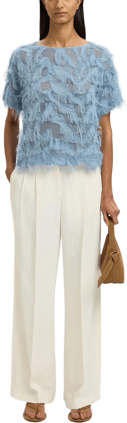 Myline Boat Neck Top, från Selected Femme, i färgen Dusty Blue.