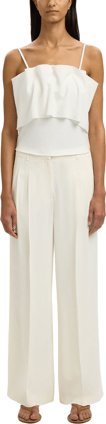 Vinelle Pleated Bandeau Top, från Selected, i färgen Snow White.