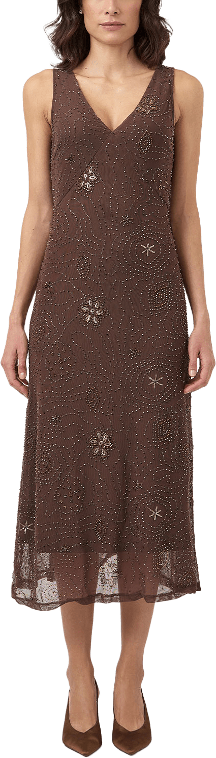 Yasnura Mesh Dress, från YAS, i färgen Peyote.