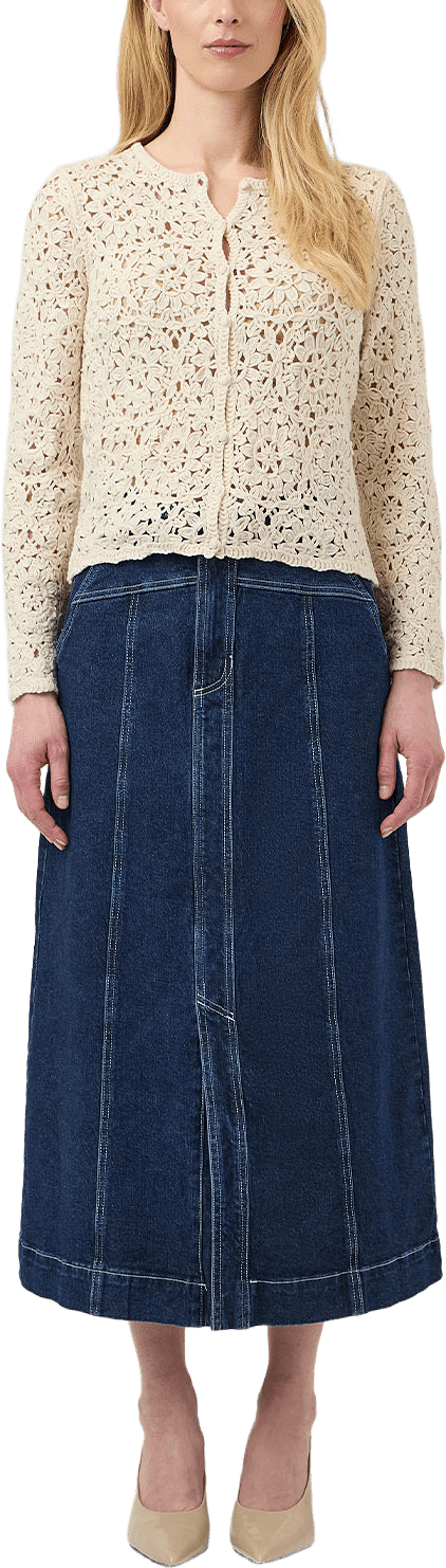 Yasannalina Crochet Cardigan, från YAS, i färgen Pristine.